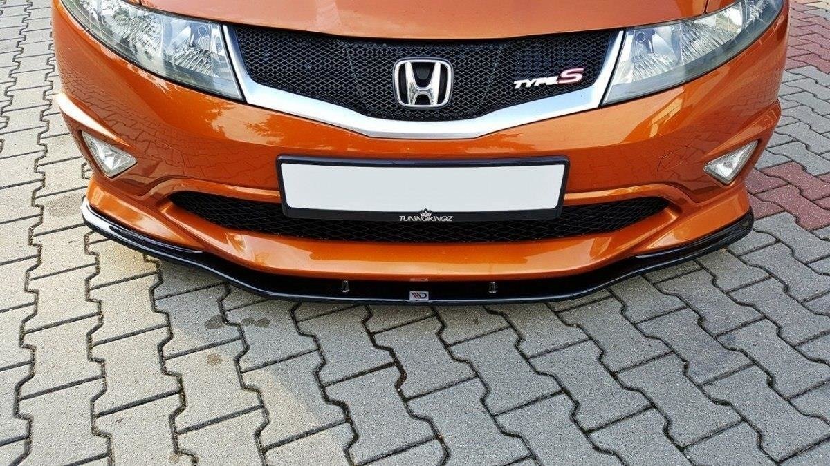 Maxton Design Street+ Spoilerlippe Front Ansatz passend für HONDA CIVIC VIII TYPE S/R schwarz Hochglanz