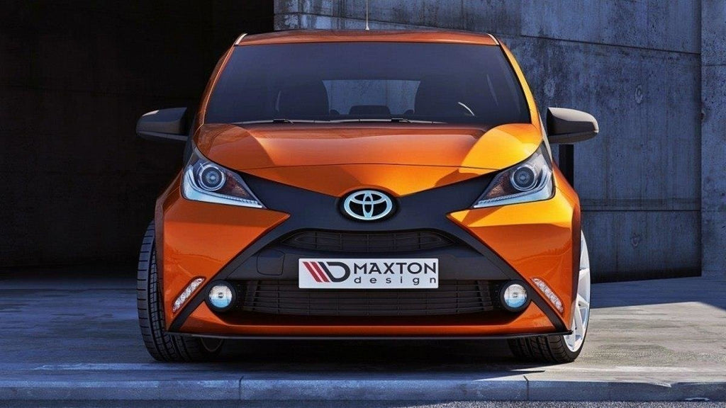 Maxton Design Street+ Spoilerlippe Front Ansatz passend für TOYOTA AYGO mk2 schwarz Hochglanz