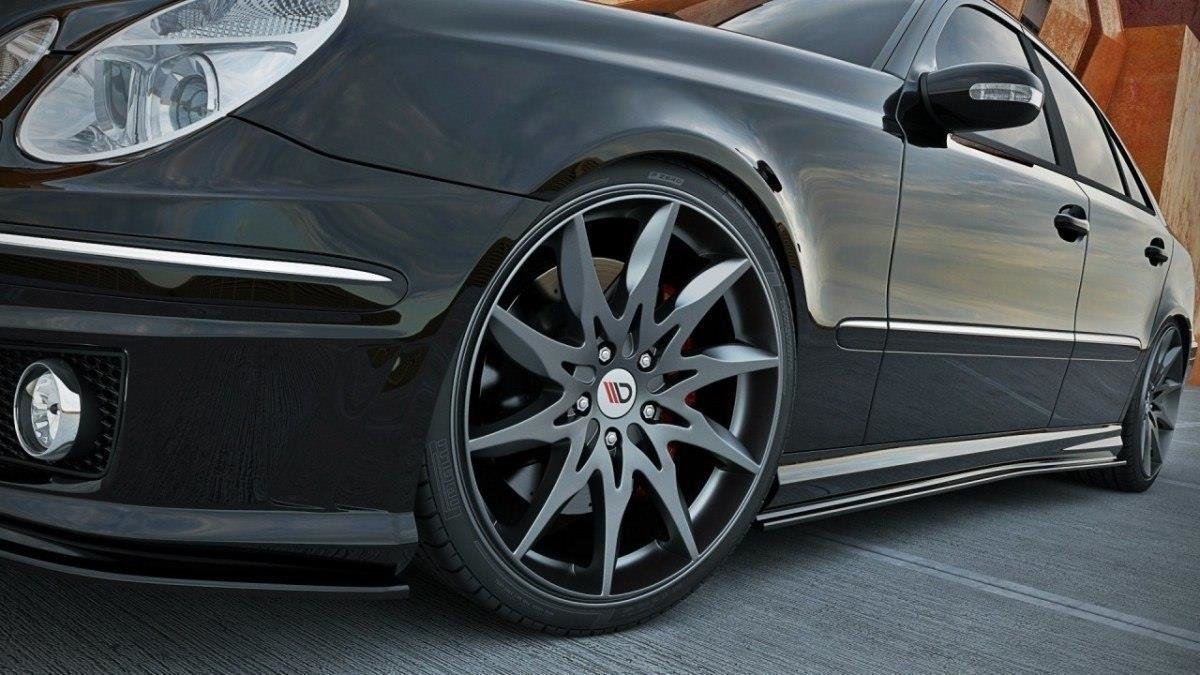 Maxton Design Street+ Seitenschweller Leisten passend für MERCEDES E-KLASSE W211 AMG schwarz Hochglanz