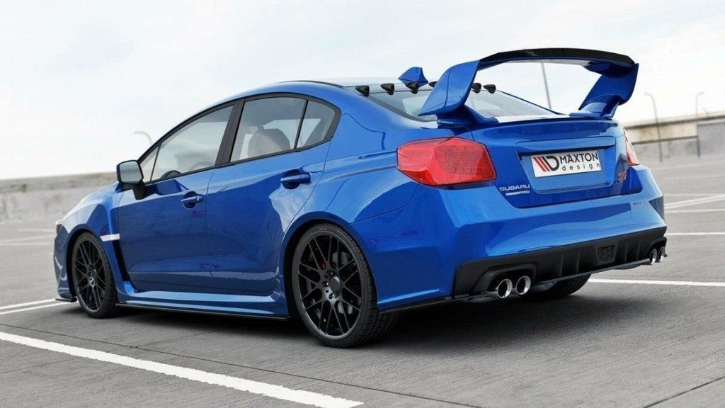Maxton Design Heck Ansatz Flaps Diffusor V.1 passend für Subaru Impreza WRX STI Mk4 / Mk4 Facelift schwarz Hochglanz