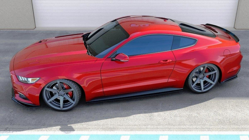 Maxton Design Street+ Seitenschweller Leisten passend für Ford Mustang Mk6 schwarz Hochglanz