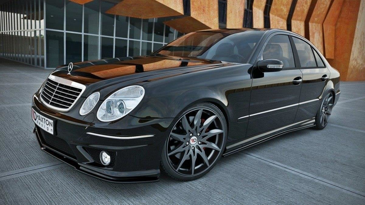 Maxton Design Street+ Seitenschweller Leisten passend für MERCEDES E-KLASSE W211 AMG schwarz Hochglanz