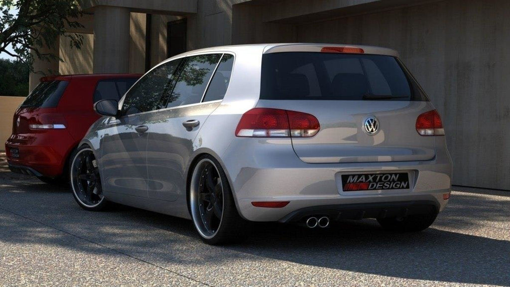 Maxton Design Diffusor Heck Ansatz passend für VW GOLF 6 MIT 1 AUSPUFF schwarz Hochglanz
