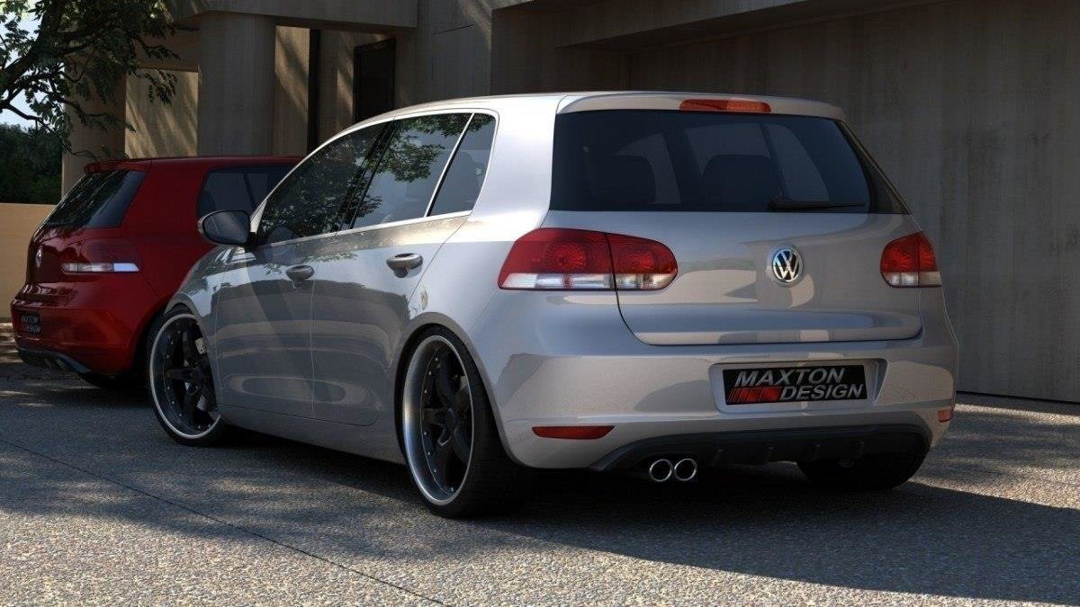 Maxton Design Diffusor Heck Ansatz passend für VW GOLF 6 MIT 1 AUSPUFF schwarz Hochglanz