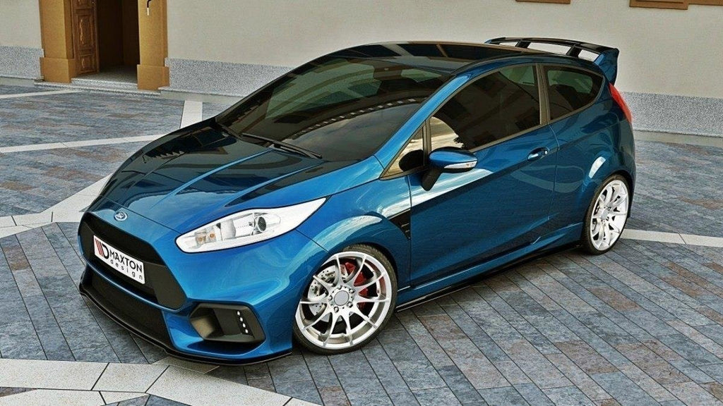 Maxton Design Street+ Spoilerlippe Front Ansatz passend für (Focus RS Look Stoßstange) Ford Fiesta Mk7 FL schwarz Hochglanz