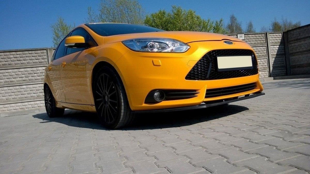 Maxton Design Street+ Spoilerlippe Front Ansatz V.1 passend für Ford Focus ST Mk3 schwarz Hochglanz