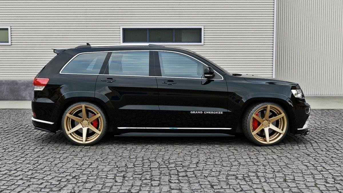 Maxton Design Street+ Seitenschweller Leisten passend für Jeep Grand Cherokee Summit WK2 Facelift schwarz Hochglanz