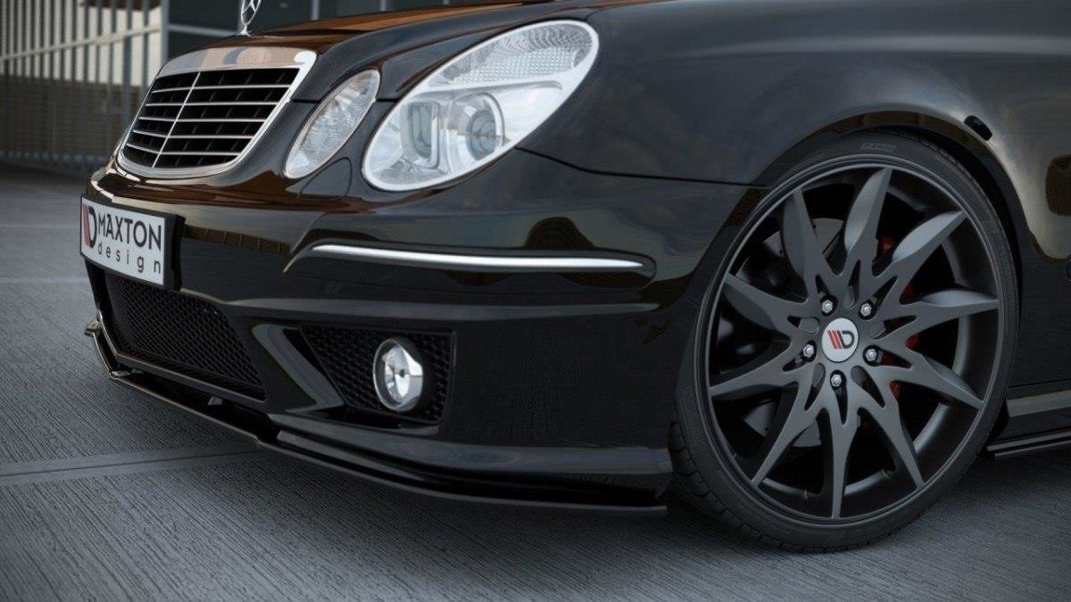 Maxton Design Street+ Spoilerlippe Front Ansatz passend für MERCEDES E W211 AMG FACELIFT schwarz Hochglanz