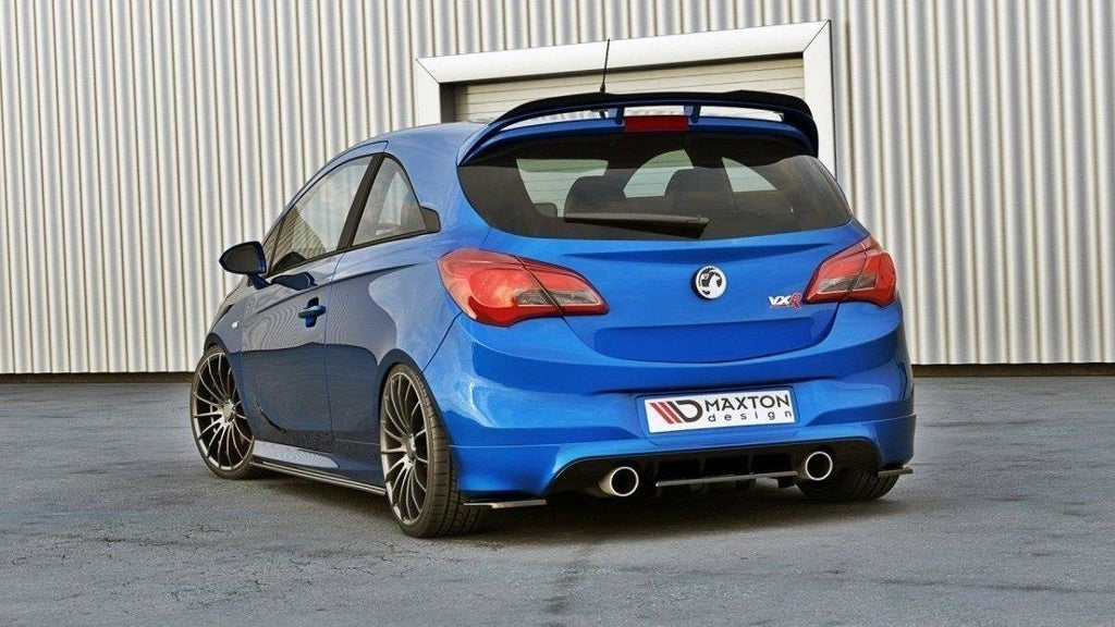 Maxton Design Heck Ansatz Flaps Diffusor passend für OPEL CORSA E OPC / VXR schwarz Hochglanz