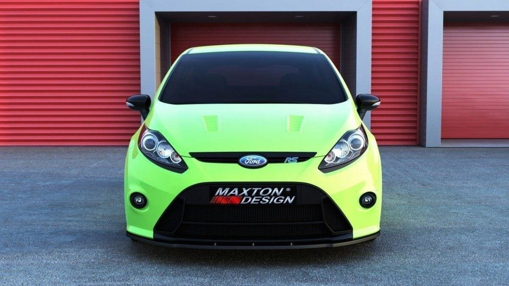 Maxton Design Street+ Spoilerlippe Front Ansatz passend für (RS Look Stoßstange) Ford Fiesta Mk7 schwarz Hochglanz