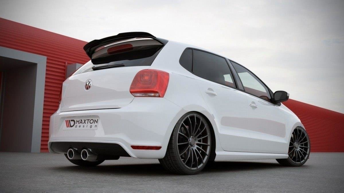 Maxton Design Spoiler CAP passend für VW Polo Mk5 (R WRC Look) schwarz Hochglanz