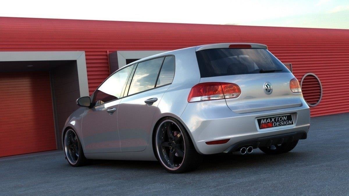 Maxton Design Diffusor Heck Ansatz passend für VW GOLF 6 MIT 1 AUSPUFF schwarz Hochglanz