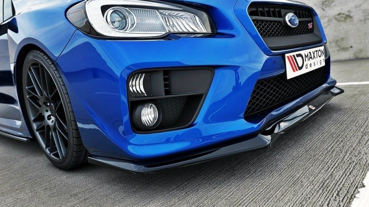Maxton Design Street+ Spoilerlippe Front Ansatz passend für Subaru Impreza MK4 WRX STI V.1 schwarz Hochglanz