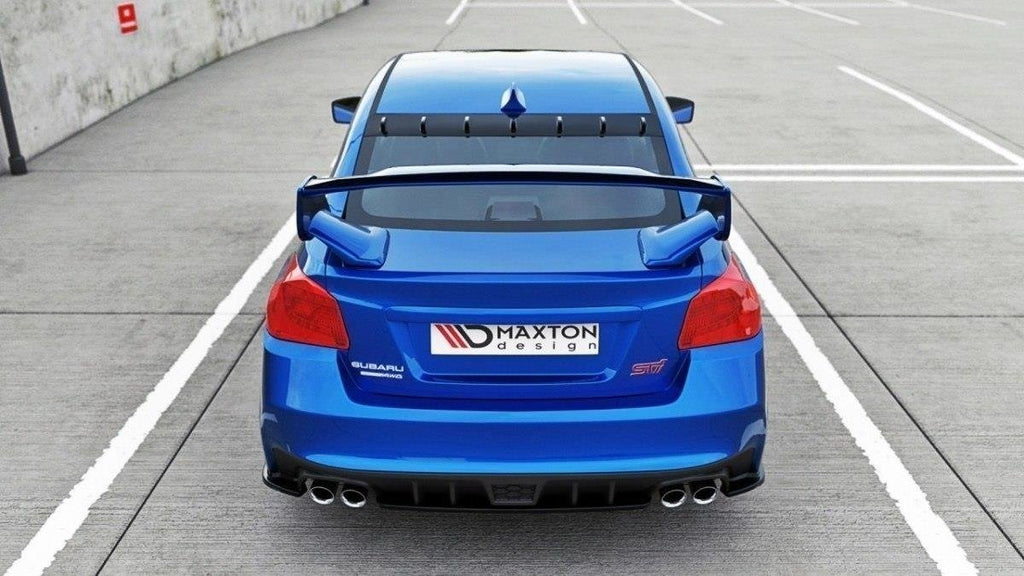 Maxton Design Heck Ansatz Flaps Diffusor V.1 passend für Subaru Impreza WRX STI Mk4 / Mk4 Facelift schwarz Hochglanz
