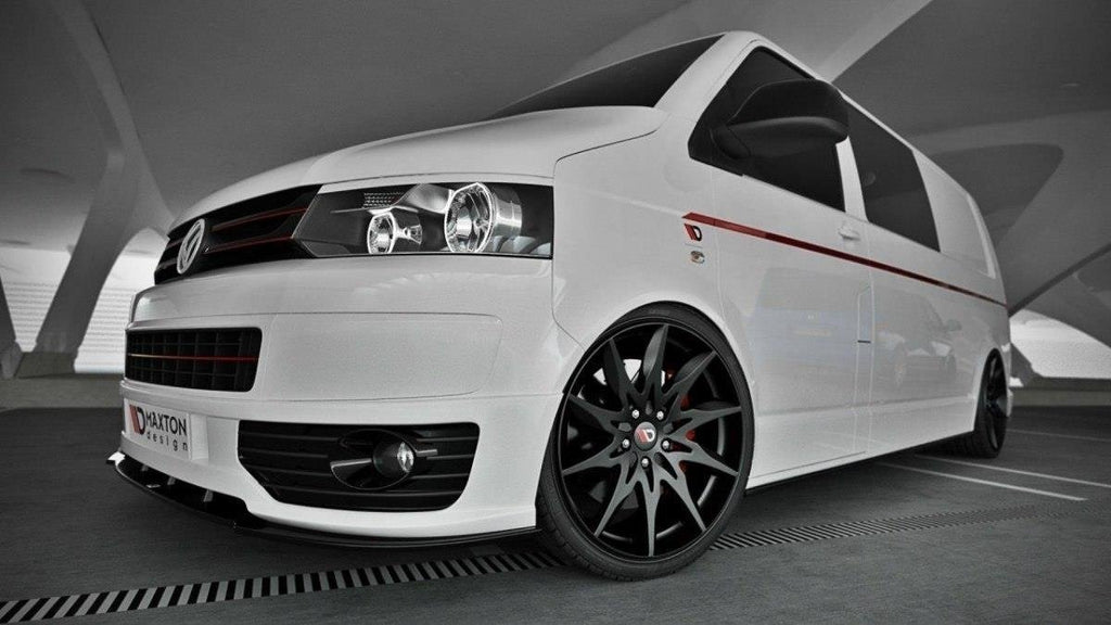 Maxton Design Street+ Spoilerlippe Front Ansatz passend für VW T5 SPORTLINE schwarz Hochglanz