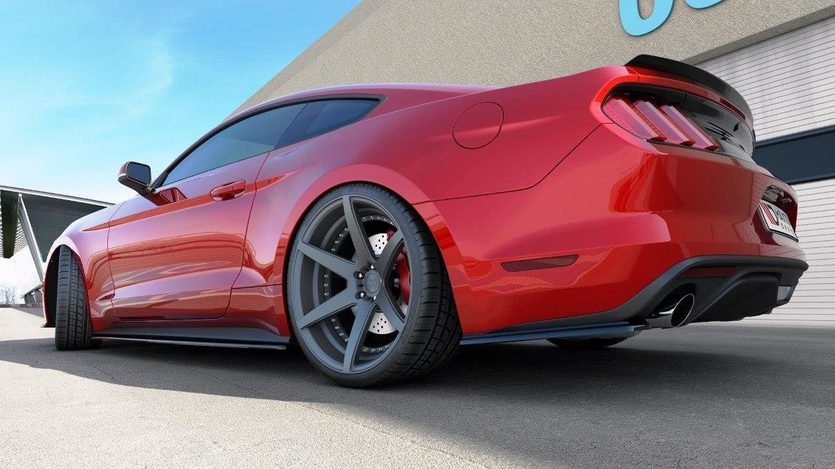 Maxton Design Street+ Seitenschweller Leisten passend für Ford Mustang Mk6 schwarz Hochglanz