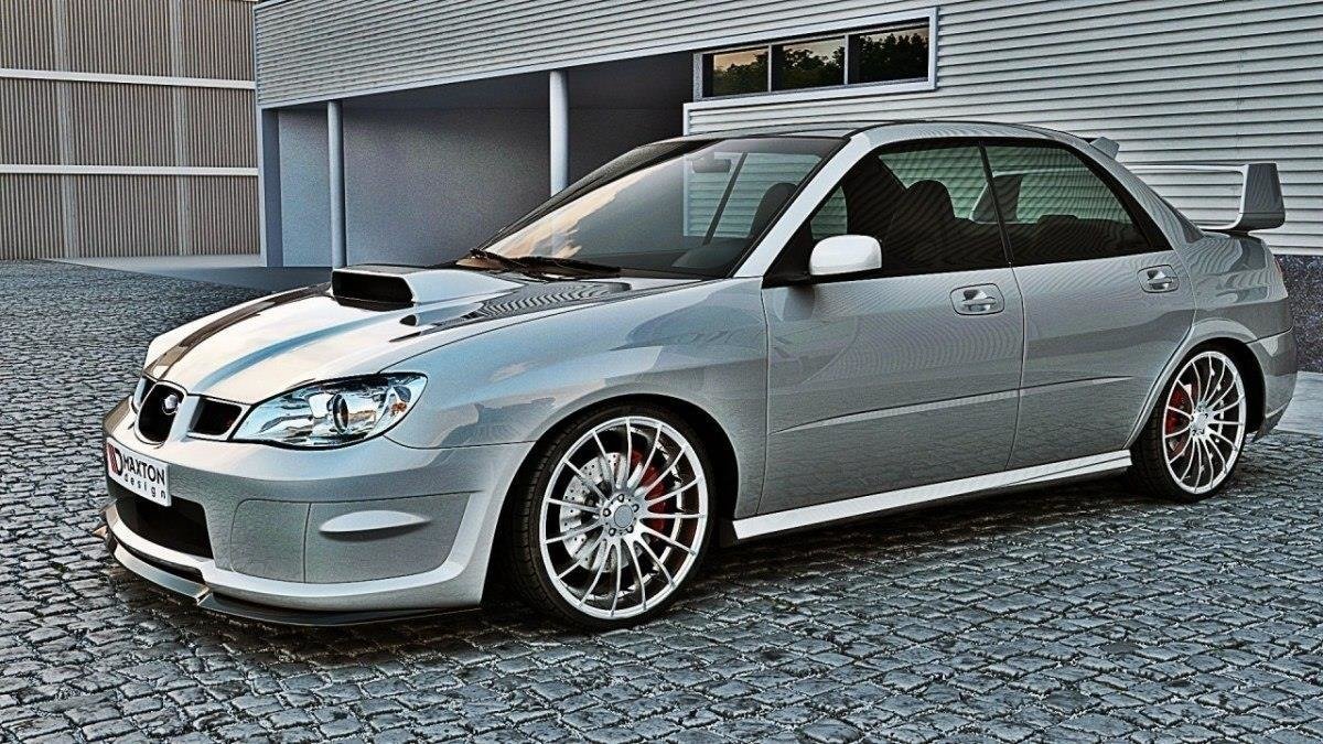 Maxton Design Street+ Spoilerlippe Front Ansatz passend für Subaru Impreza WRX STI (HAWKEYE) schwarz Hochglanz