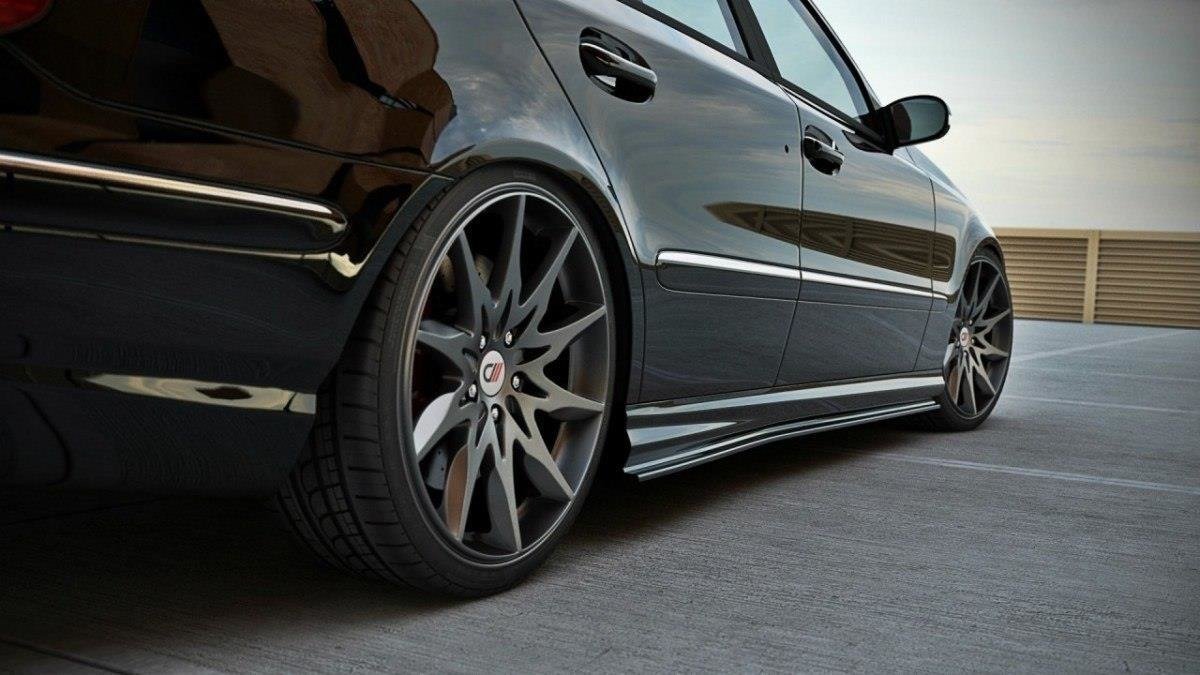 Maxton Design Street+ Seitenschweller Leisten passend für MERCEDES E-KLASSE W211 AMG schwarz Hochglanz