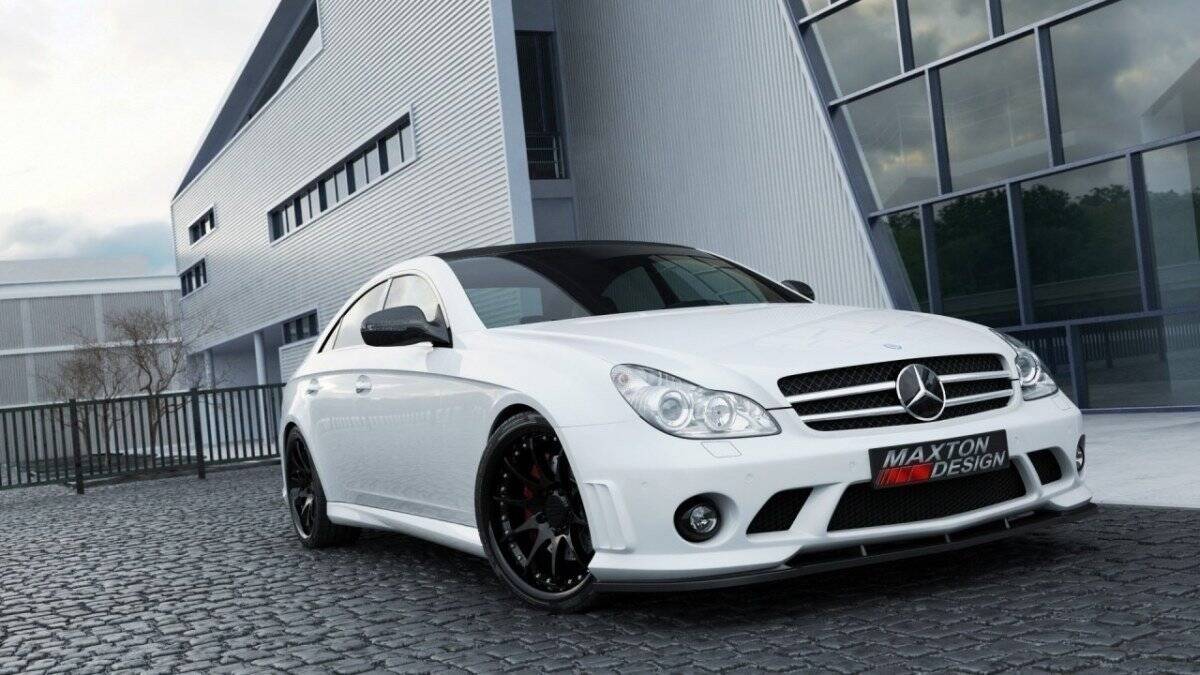 Maxton Design Front Stoßstange Mercedes-Benz CLS C219 schwarz Hochglanz