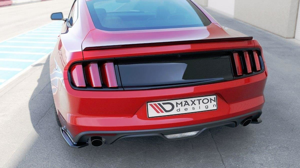 Maxton Design Heck Ansatz Flaps Diffusor passend für Ford Mustang Mk6 schwarz Hochglanz