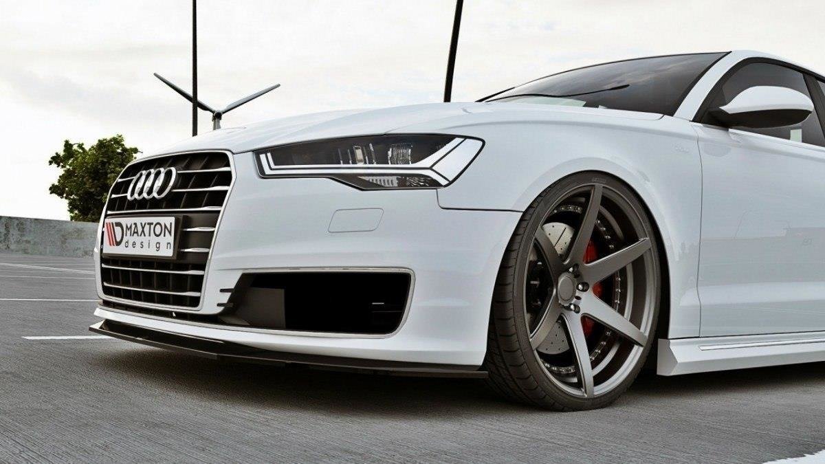Maxton Design Street+ Spoilerlippe Front Ansatz passend für Audi A6 Ultra C7 FL schwarz Hochglanz