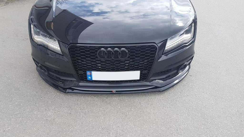 Maxton Design Street+ Spoilerlippe Front Ansatz V.1 passend für Audi S7 / A7 S-Line C7 schwarz Hochglanz