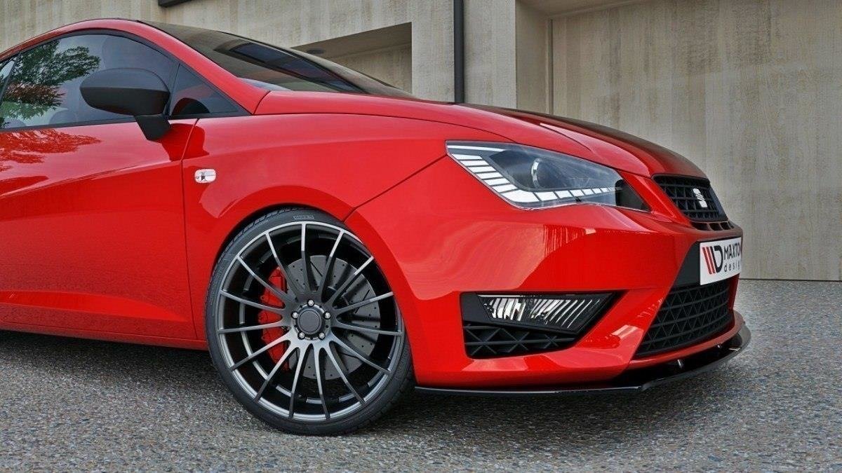 Maxton Design Street+ Spoilerlippe Front Ansatz passend für SEAT IBIZA IV CUPRA (6J) Facelift schwarz Hochglanz