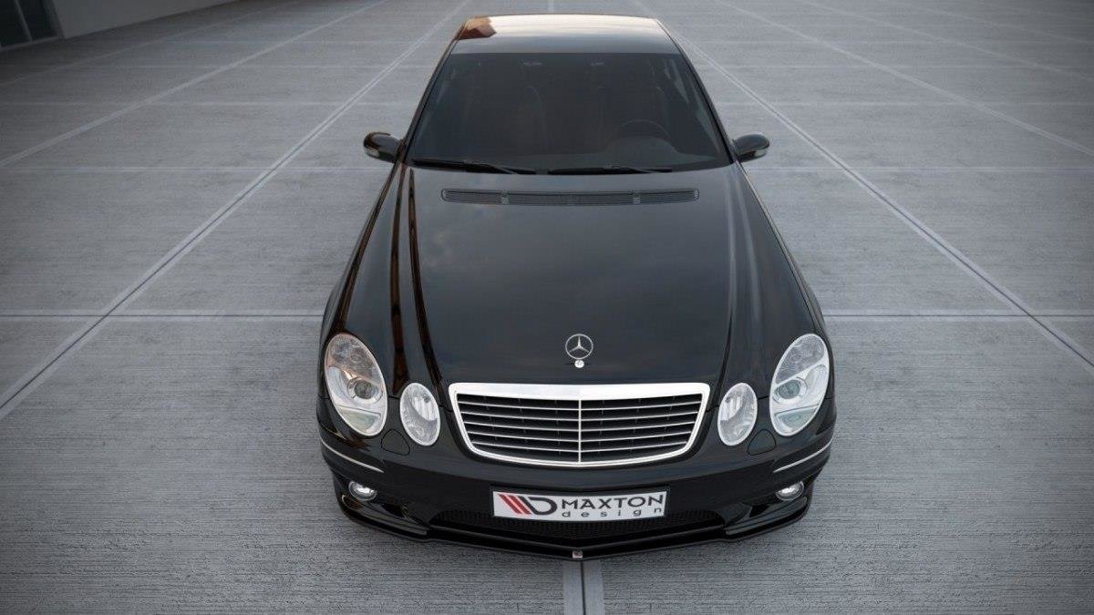 Maxton Design Street+ Spoilerlippe Front Ansatz passend für MERCEDES E W211 AMG FACELIFT schwarz Hochglanz