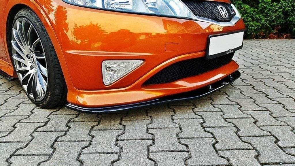 Maxton Design Street+ Spoilerlippe Front Ansatz passend für HONDA CIVIC VIII TYPE S/R schwarz Hochglanz