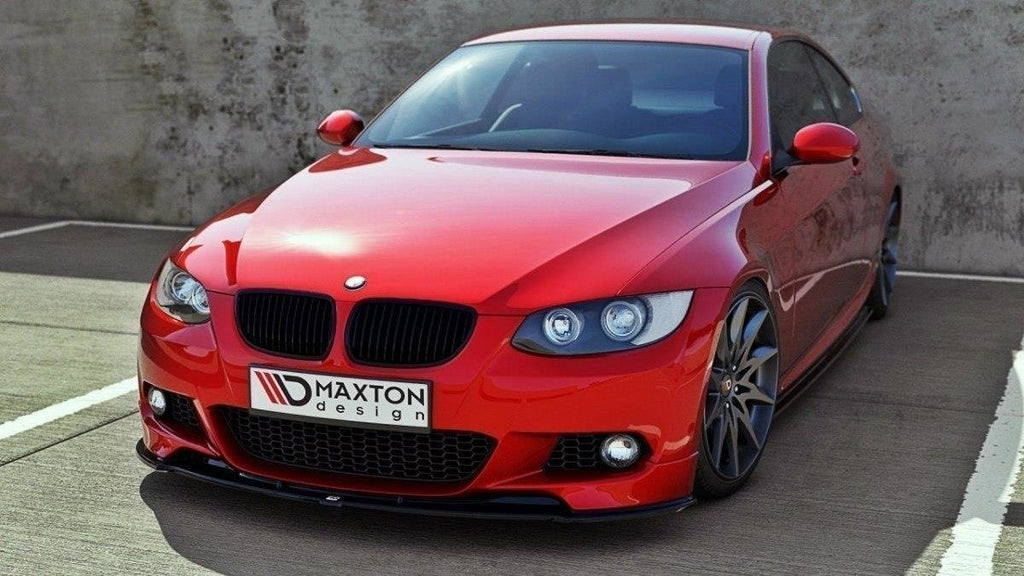 Maxton Design Street+ Spoilerlippe Front Ansatz passend für BMW 3er E92 M Paket vor Facelift schwarz Hochglanz