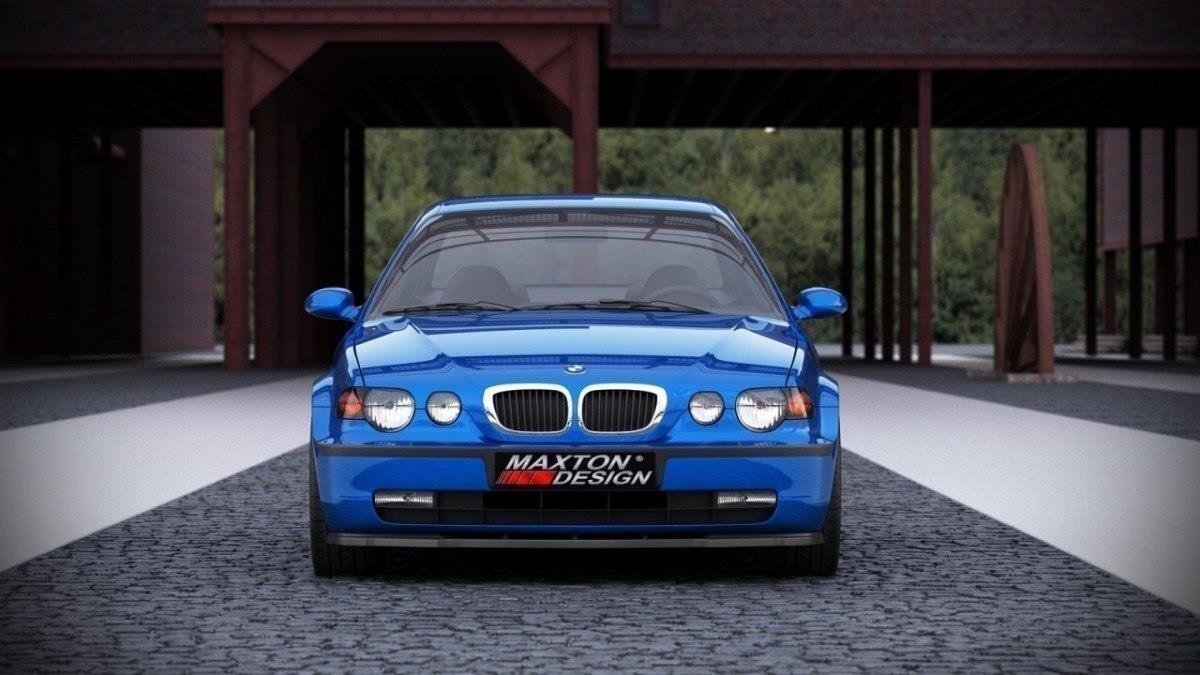 Maxton Design Street+ Spoilerlippe Front Ansatz passend für BMW 3er E46 COMPACT schwarz Hochglanz