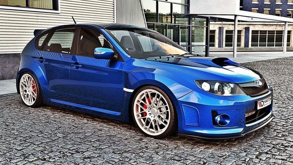 Maxton Design Street+ Spoilerlippe Front Ansatz V.1 passend für Subaru Impreza WRX STI MK3 Facelift schwarz Hochglanz