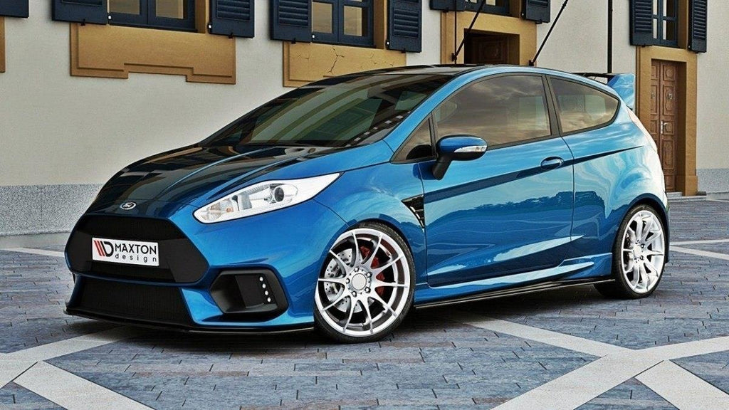 Maxton Design Street+ Spoilerlippe Front Ansatz passend für (Focus RS Look Stoßstange) Ford Fiesta Mk7 FL schwarz Hochglanz