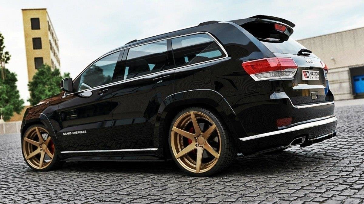 Maxton Design Heck Ansatz Flaps Diffusor passend für Jeep Grand Cherokee WK2 Summit Facelift schwarz Hochglanz