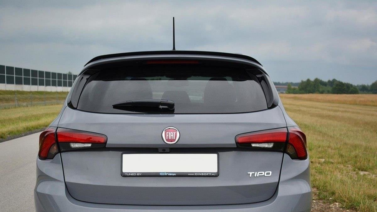 Maxton Design Spoiler CAP passend für Fiat Tipo S-Design SW schwarz Hochglanz