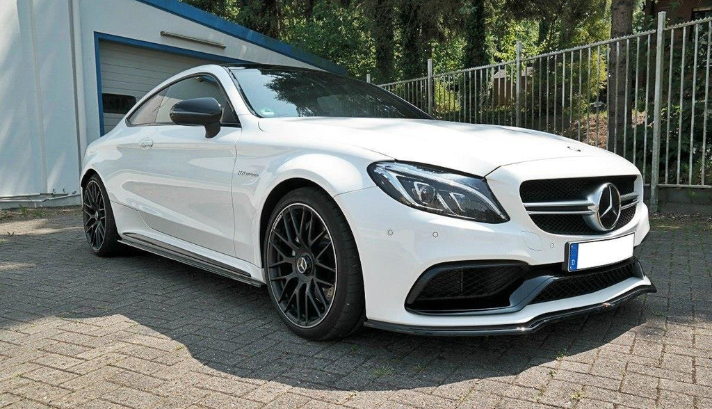Maxton Design Street+ Spoilerlippe Front Ansatz V.1 passend für Mercedes C-Klasse C205 63 AMG Coupe schwarz Hochglanz