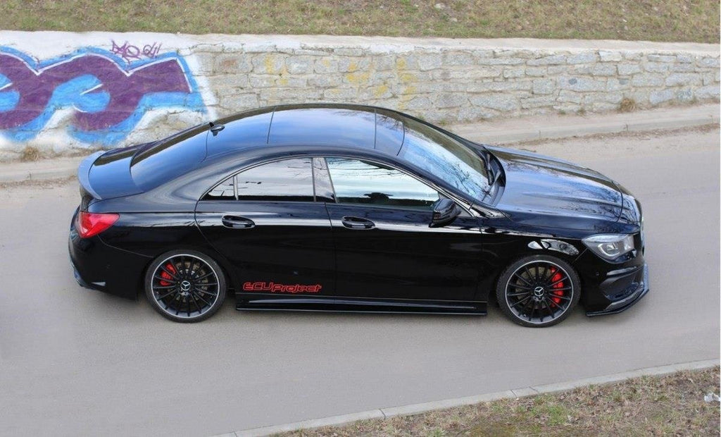 Maxton Design Street+ Seitenschweller Leisten passend für MERCEDES CLA 45 AMG C117/A45 AMG W176 (vor Facelift) schwarz Hochglanz