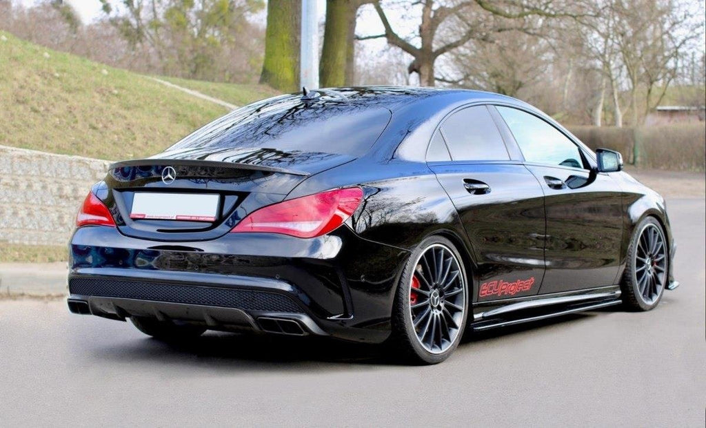 Maxton Design Street+ Seitenschweller Leisten passend für MERCEDES CLA 45 AMG C117/A45 AMG W176 (vor Facelift) schwarz Hochglanz