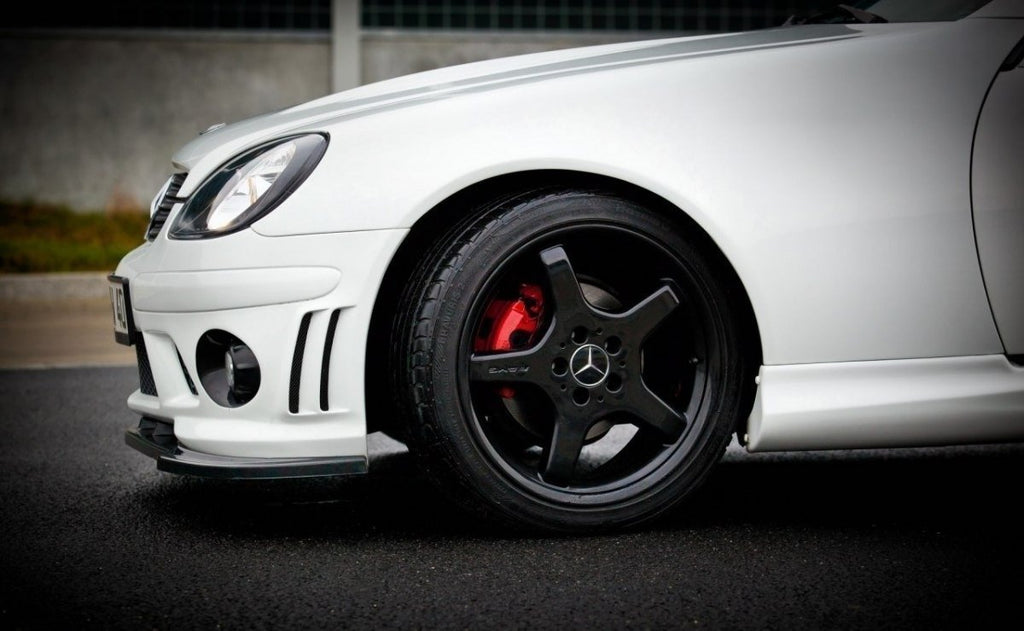 Maxton Design Street+ Spoilerlippe Front Ansatz passend für MERCEDES SLK R170 FÜR AMG 204 STOßSTANGE schwarz Hochglanz