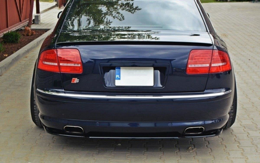 Maxton Design Heck Ansatz Flaps Diffusor passend für Audi A8 W12 D3 schwarz Hochglanz