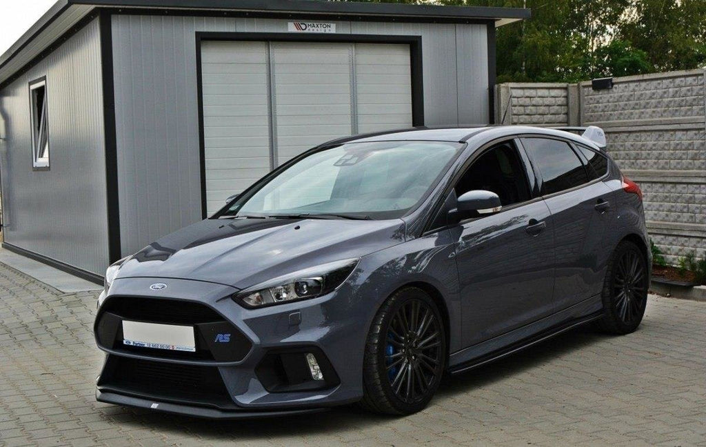 Maxton Design Street+ Spoilerlippe Front Ansatz V.2 passend für Ford Focus RS Mk3 schwarz Hochglanz