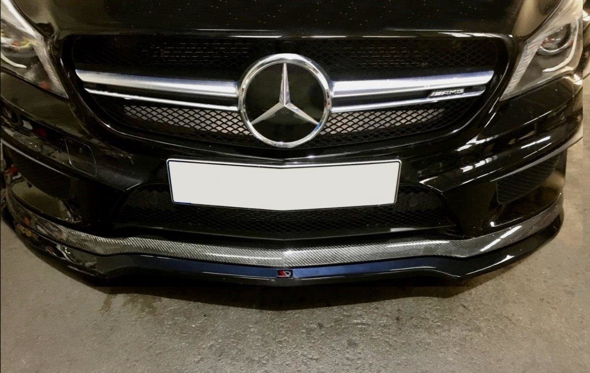 Maxton Design Street+ Spoilerlippe Front Ansatz passend für v.1 MERCEDES CLA 45 AMG C117 (vor Facelift) schwarz Hochglanz