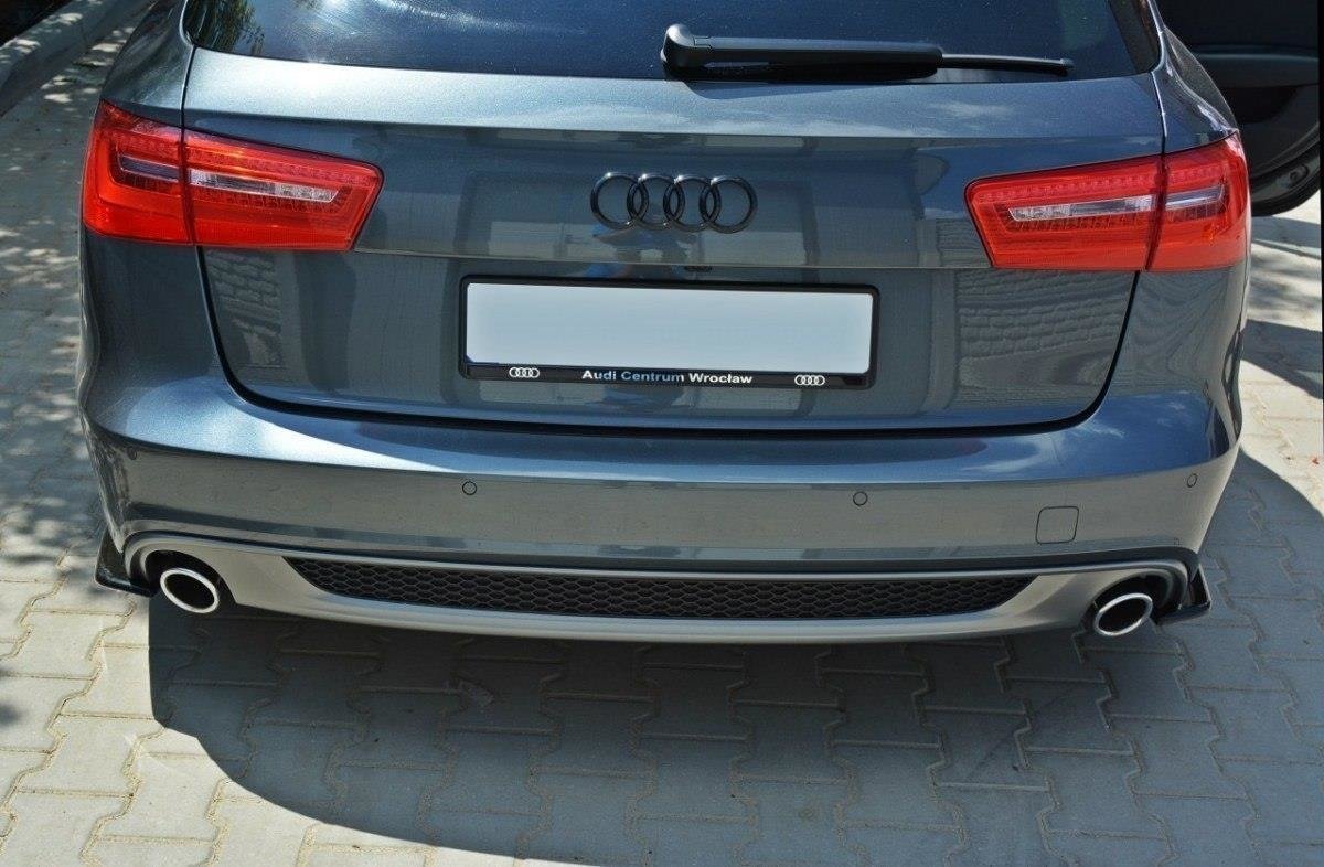Maxton Design Heck Ansatz Flaps Diffusor für AUDI A6 C7 S-LINE AVANT Carbon Look