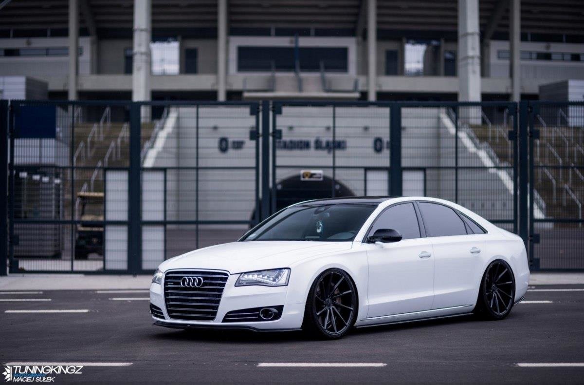Maxton Design Seitenschweller Ansatz für Audi A8 D4 Carbon Look