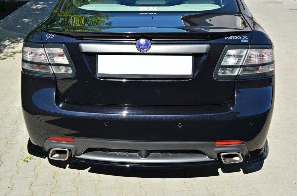 Maxton Design Heck Ansatz Flaps Diffusor passend für SAAB 9-3 TURBO X schwarz Hochglanz