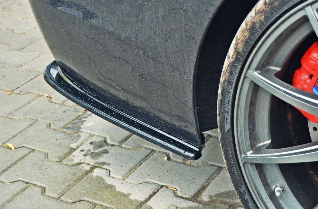 Maxton Design Heck Ansatz Flaps Diffusor passend für BMW 5er M-Paket Limousine /Touring F10/F11 (mit zwei Doppel Endstücken) schwarz Hochglanz