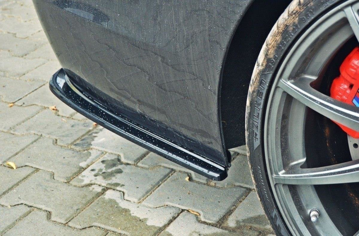 Maxton Design Heck Ansatz Flaps Diffusor passend für BMW 5er M-Paket Limousine /Touring F10/F11 (mit zwei Doppel Endstücken) schwarz Hochglanz
