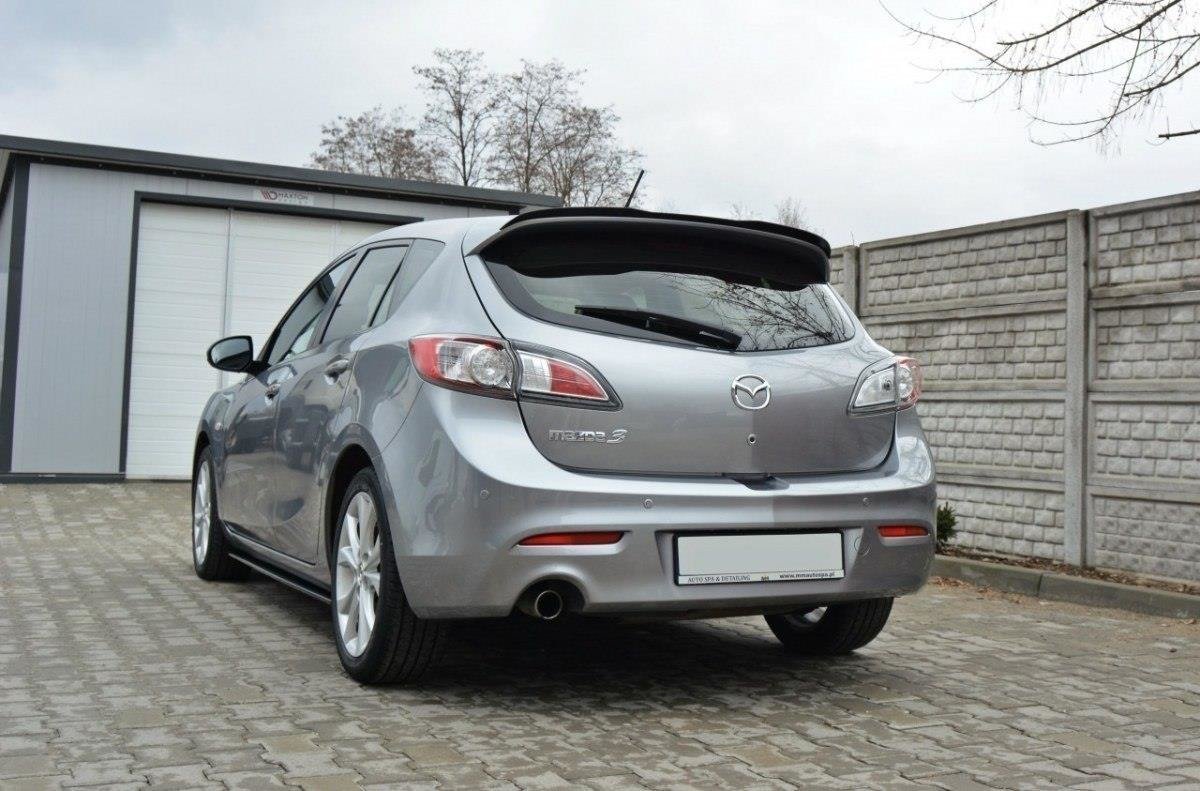 Maxton Design Spoiler CAP passend für MAZDA 3 MK2 SPORT (vor Facelift) schwarz Hochglanz