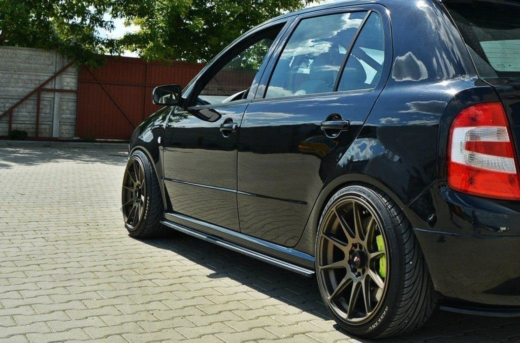 Maxton Design Street+ Seitenschweller Leisten passend für Skoda Fabia RS Mk1 schwarz Hochglanz