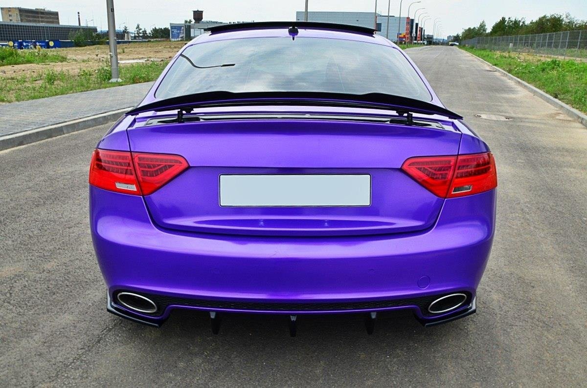 Maxton Design Heck Ansatz Flaps Diffusor passend für Audi RS5 Mk1 8T Facelift schwarz Hochglanz